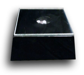 Lichtplateau gekleurd licht zwarte vierkante voet - 6,5 x 6,5 x 3 cm