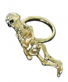 Gothic ring gouden skelet