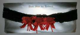 Luxe Gothic choker - zwarte kant met rode rozen - Darkstar Jordash