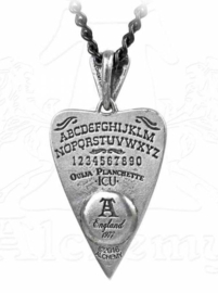 Alchemy Gothic pewter ketting Ouija Planchette met Boze Oog - 6,5 cm hoog