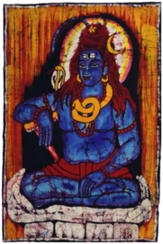 Batik wandkleed van Nepal - Shiva - 60 x 90 cm