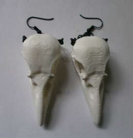Curiology oorbellen 3D kraaischedels - 6 cm lang