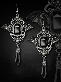 Restyle oorbellen - Della Morte - Zwarte vleermuizen - Gothic Bats