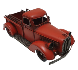 Miniatuur auto oldtimer truck rood - 32  x 14,5  x 14,5 cm