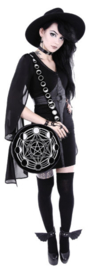 Restyle zwarte Gothic Wicca maanfasen schoudertas - Moon Circle Bag