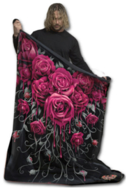 Spiral Direct - Blood Rose - fleece deken met dessin van bloedende rozen - 150 x 200 cm