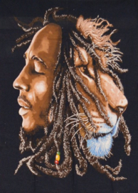 Muurkleed Bob Marley met Leeuw - 80 x 110 cm