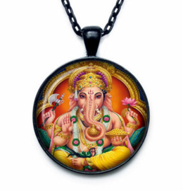 Glazen hanger met ketting Ganesha dessin 7