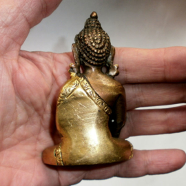 Thaise Medicijn-boeddha twee kleuren messing 8 cm hoog