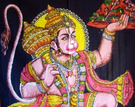 Muurkleed Hanuman c.a. 80 x 110 cm