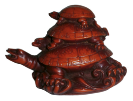 Feng Shui 3 Schildpadden rood 9 x 12 cm