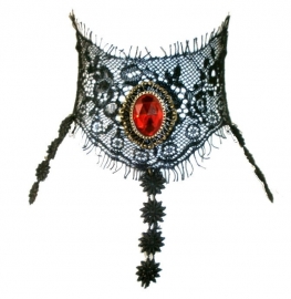 Graveyard cobwebs - Gothic zwarte kanten choker