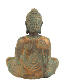 Japanse meditatieboeddha met antieke finish - 19×12×24 cm