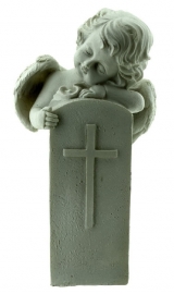 Eternal Peace - cherub met grafsteen - 16 cm hoog