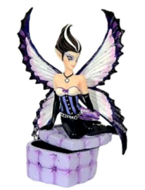 Vierkante doosje met fee - Sugar Sweet - Liquorice - dessin van Anne Stokes - 15.5 cm hoog