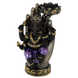 Ganesh Hand Lotus Theelichthouder - 18 cm hoog