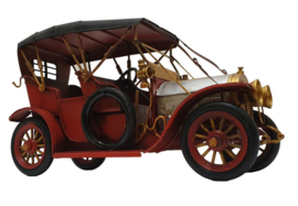 Miniatuur auto vintage oldtimer rood - 33 x13 x19 cm