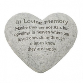 Hartvormige grafsteen in loving memory - 15 x 15 cm