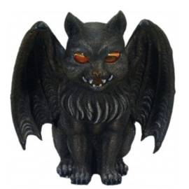 Vampier kat met vleermuisvleugels - theelichthouder  - 18 cm hoog