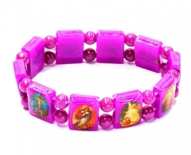 Icoonarmband neon paars