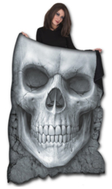 Spiral Direct - Solemn Skull - fleece deken met dessin van een grote doodskop - 150 x 200 cm