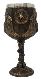 Kelk Baphomet bronskleurig 18 cm hoog