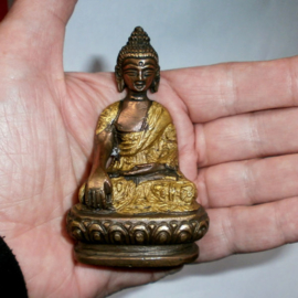 Thaise Boeddha-Mudra twee kleuren messing 8 cm hoog