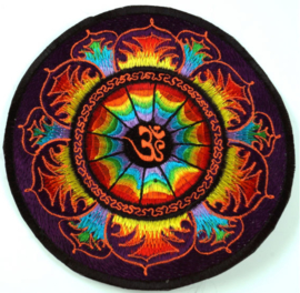 Etnisch Fabriek Patch Jasdecoratie uit Nepal - OHM Lotus Paars - 15 cm doorsnee