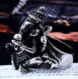 Ganesha ring 316 titanium staal maat 20