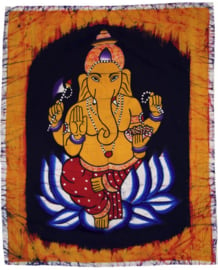 Batik wandkleed van Nepal - Ganesha - 45 x 55 cm
