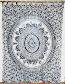 Gordijnen mandala wit grijs - 230 x 100 cm