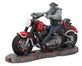 Zombie Biker - Zombie op een Motor - Bikerbeeld - 20 x 9 x 13 cm
