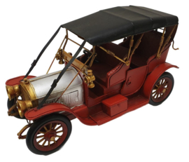 Miniatuur auto vintage oldtimer rood - 33 x13 x19 cm