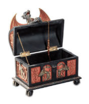 Kistje Gothic Draak Rood - 18 x 17 x 10 cm