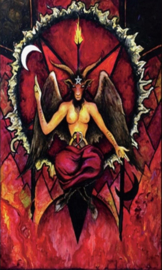 Wandkleed vlag bedsprei - Baphomet - Rood Demoon Satan Duivel - 150 x 90 cm