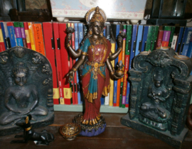 Bronskleurig beeld Lakshmi - 27 cm hoog