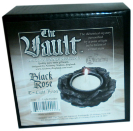Alchemy of England - Theelichthouder Black Rose - zwarte roos - 8,5 cm doorsnee
