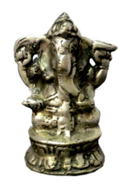 Ganesha beeld verzilverde brons 6 cm hoog