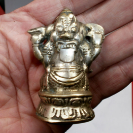 Ganesha beeld verzilverde brons 6 cm hoog