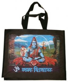 Zwarte canvas shopper Shiva