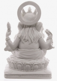 Ganesha wit zittend - 13,5 cm hoog