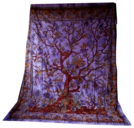 Bedsprei Levensboom / Tree of Life  paars 200 x 220 cm (2 pers) 2