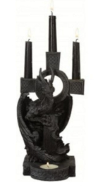 Kandelaar Draak op Keltisch Kruis - 26 cm hoog