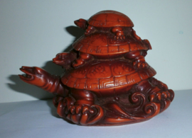 Feng Shui 3 Schildpadden rood 9 x 12 cm