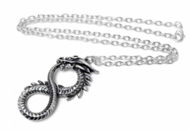 Alchemy Gothic design nekketting - Infinity Dragon - 5 cm hoog