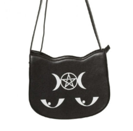 Banned Apparel - Jinx - schoudertas met kattenogen en drievoudige maan met pentagram