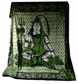 Bedsprei / wandkleed Shiva groen 210 x 240 cm