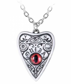 Alchemy Gothic nekketting - Petit Ouija - planchette vormige sieraad met drakenoog - 3.9 cm hoog