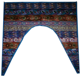 Toran geborduurde Indiase sari-zijde - 100 x 100 cm dessin 2