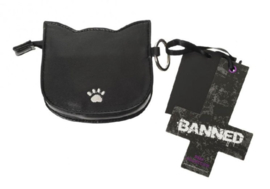 Banned Apparel - Eye of the beholder - portemonnee met katdessin en sleutelhanger - 11 cm breed